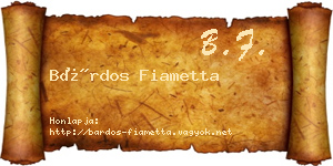 Bárdos Fiametta névjegykártya